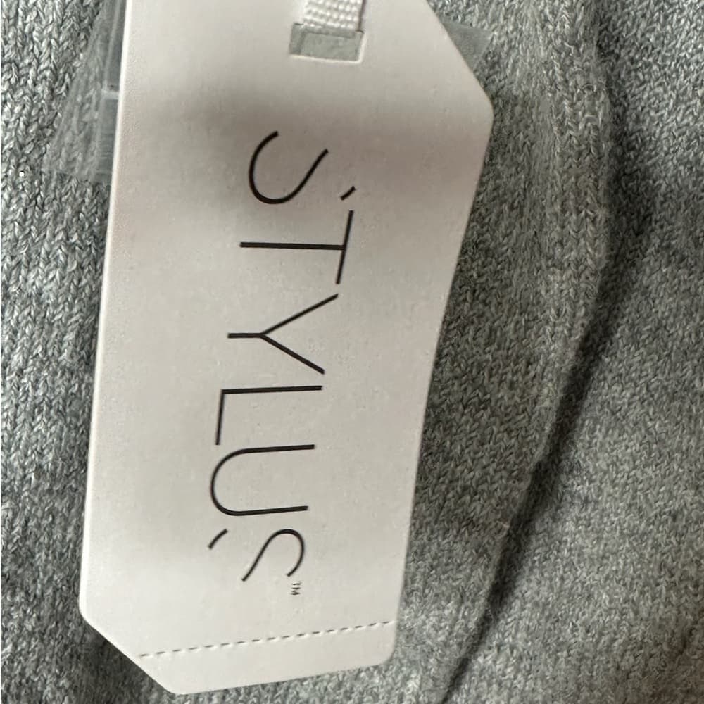 NWT STYLUS Heather Gray Knit Hoodie Pullover Size Small Cozy Lightweight Casual - Thumbnail 3