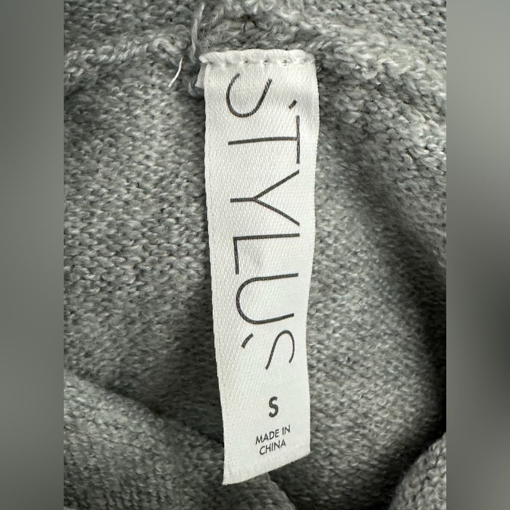 NWT STYLUS Heather Gray Knit Hoodie Pullover Size Small Cozy Lightweight Casual - Thumbnail 10