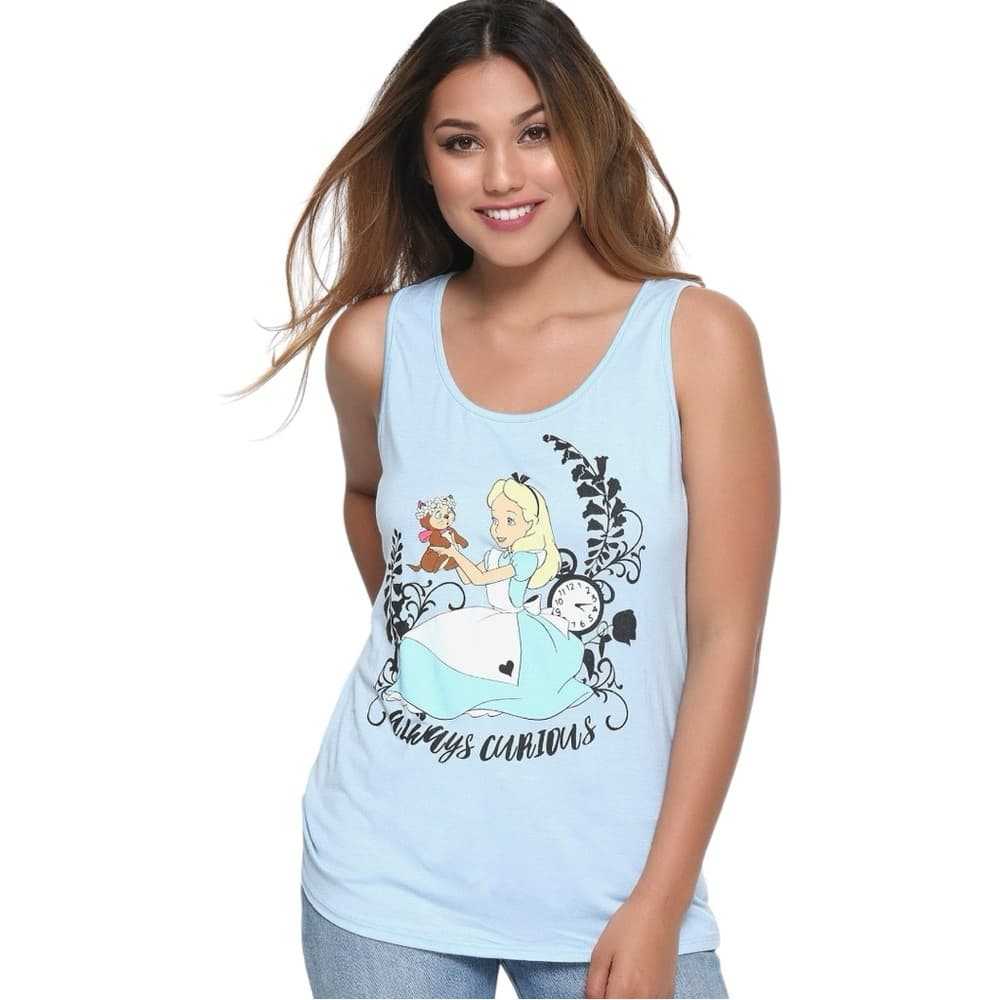 NWT Disney Alice in Wonderland Always Curious Graphic Tank Top Small (Juniors) - Thumbnail 8