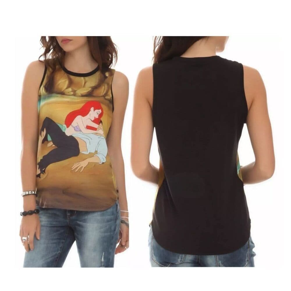 Disney Ariel The Little Mermaid Prince Eric Beach Tank Top Size Small Juniors - Thumbnail 7