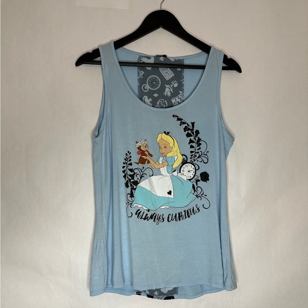 NWT Disney Alice in Wonderland Always Curious Graphic Tank Top Small (Juniors) - Thumbnail 4