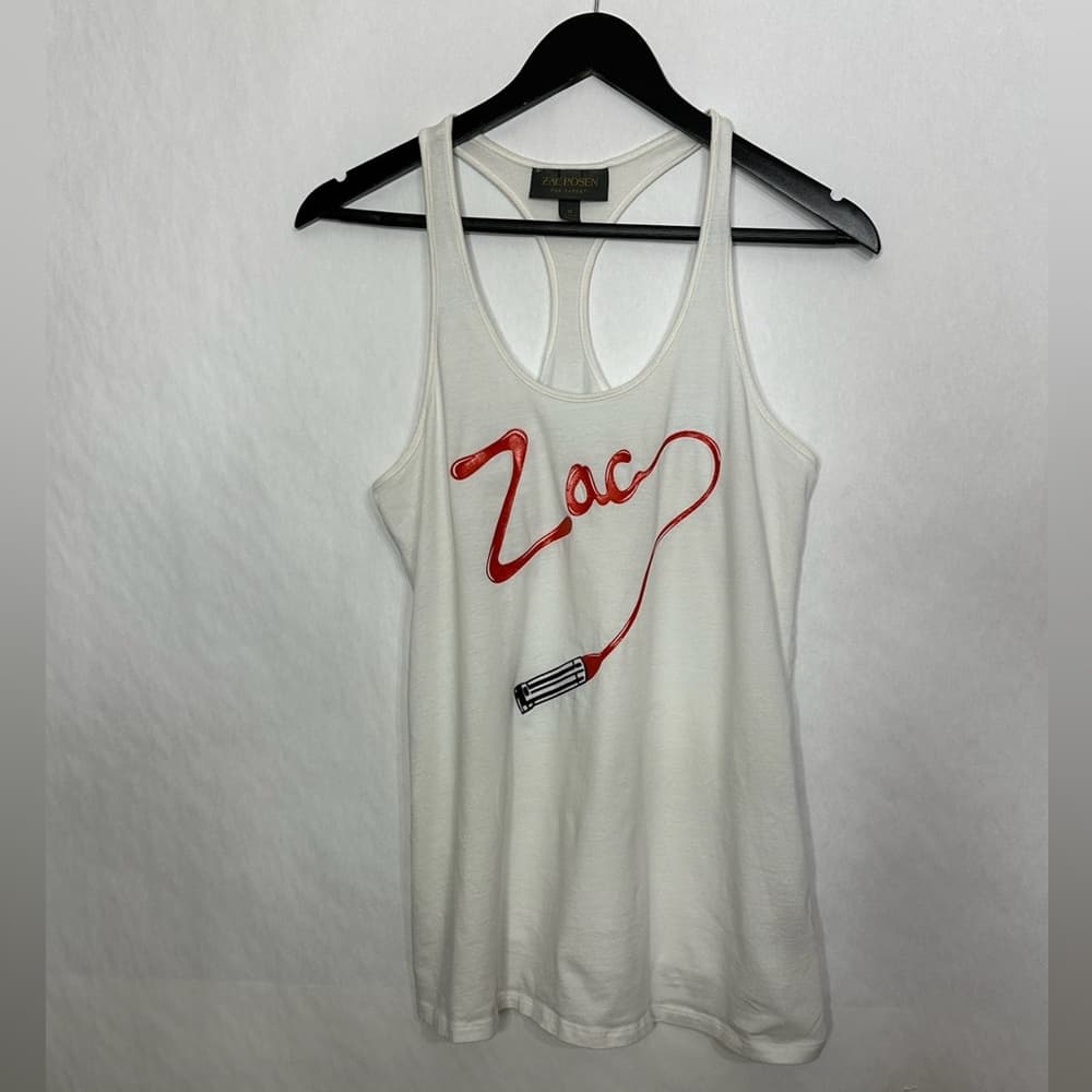 Zac Posen for Target Lipstick Logo Graphic Racerback Tank Top Size Medium - Thumbnail 4