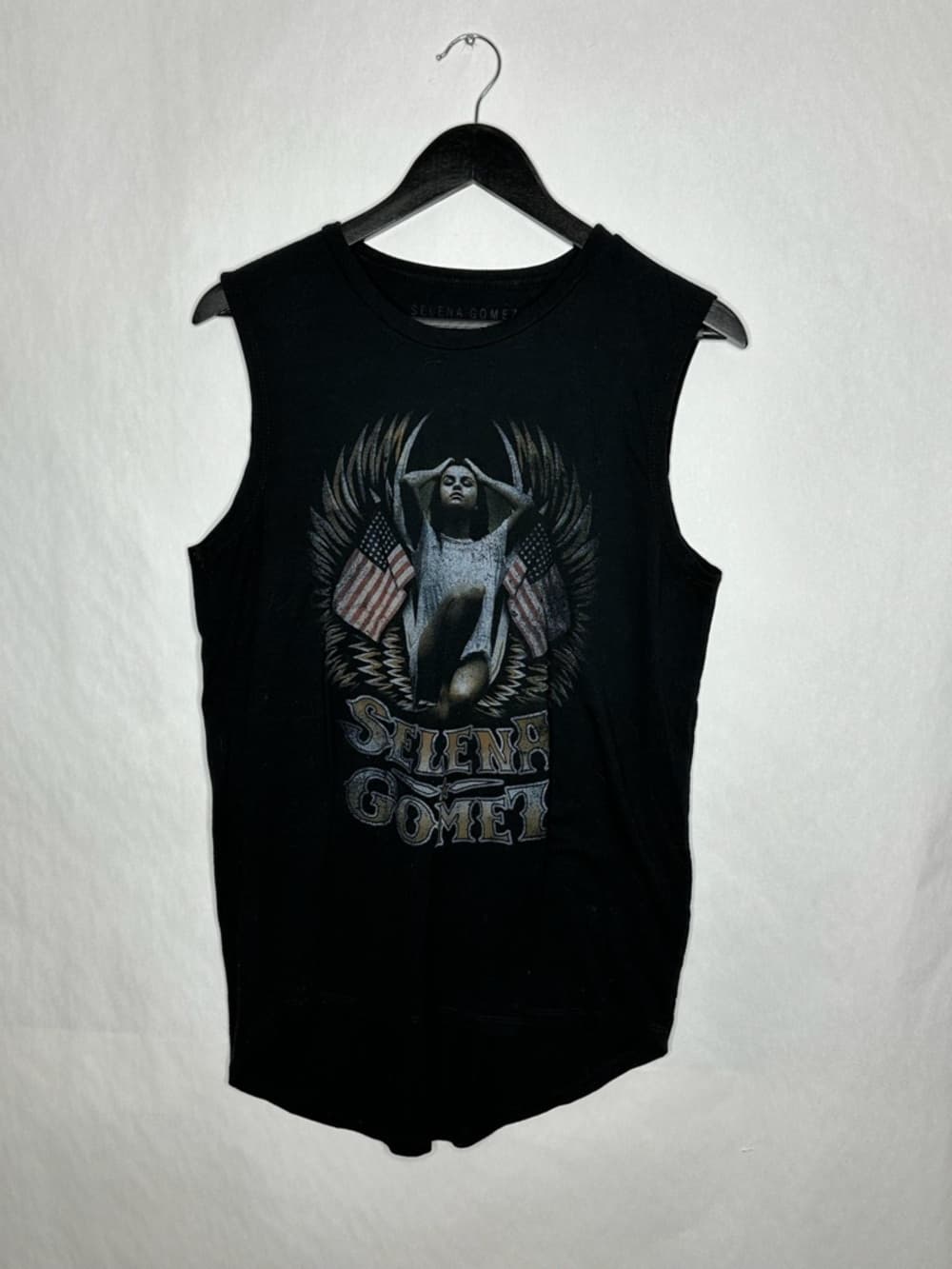 Selena Gomez Graphic Sleeveless American Flag Pop Star Concert Tank XL Festival - Thumbnail 4