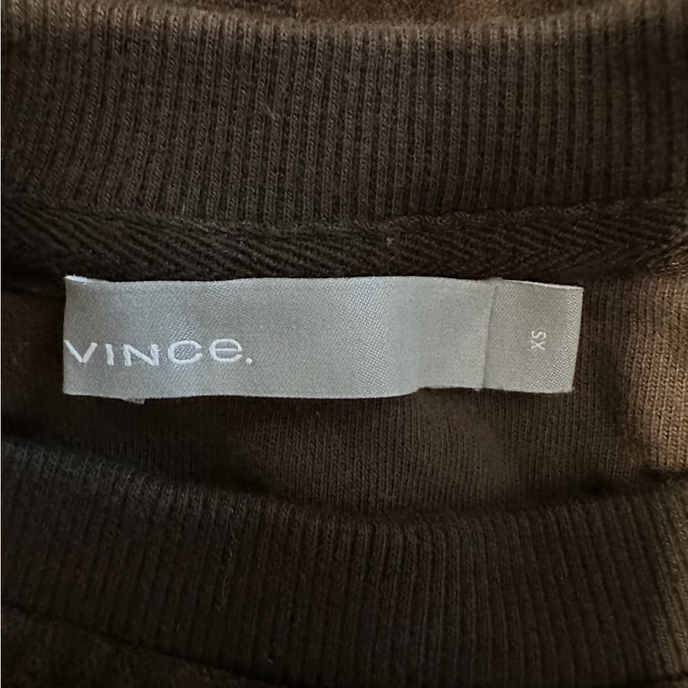Vince Brown Velour Crewneck Pullover Longsleeve Sweatshirt X-Small Loungewear - Thumbnail 6