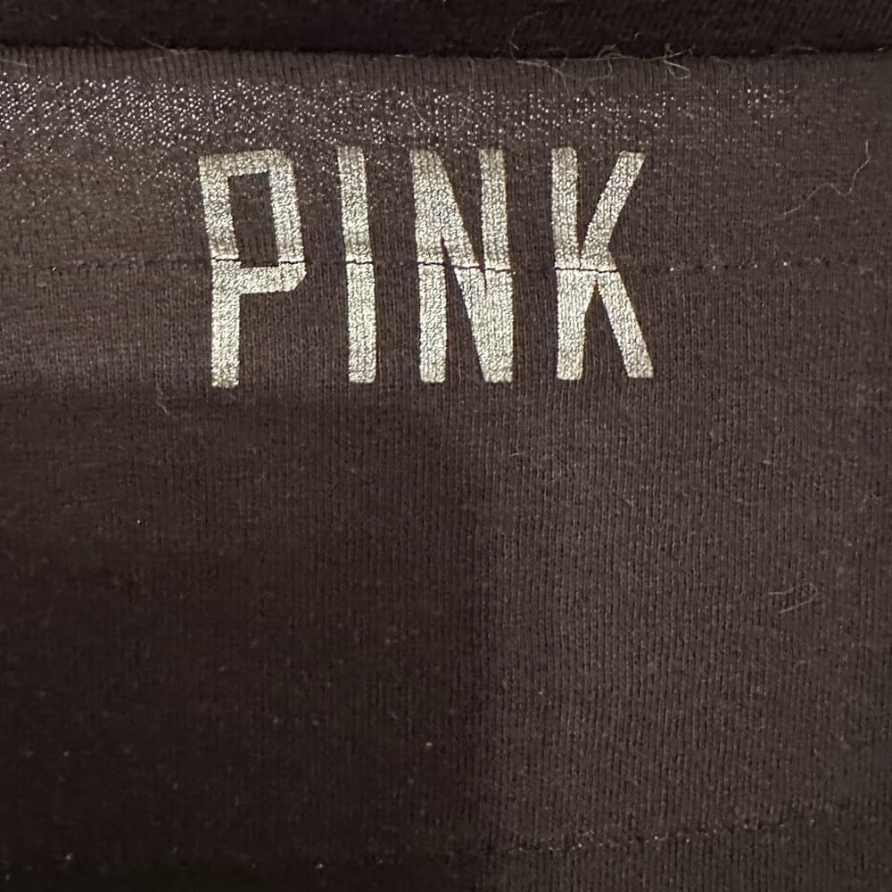 Victoria’s Secret PINK Sequin Boom Lightning Bolt Graphic Black Pullover Medium - Thumbnail 5