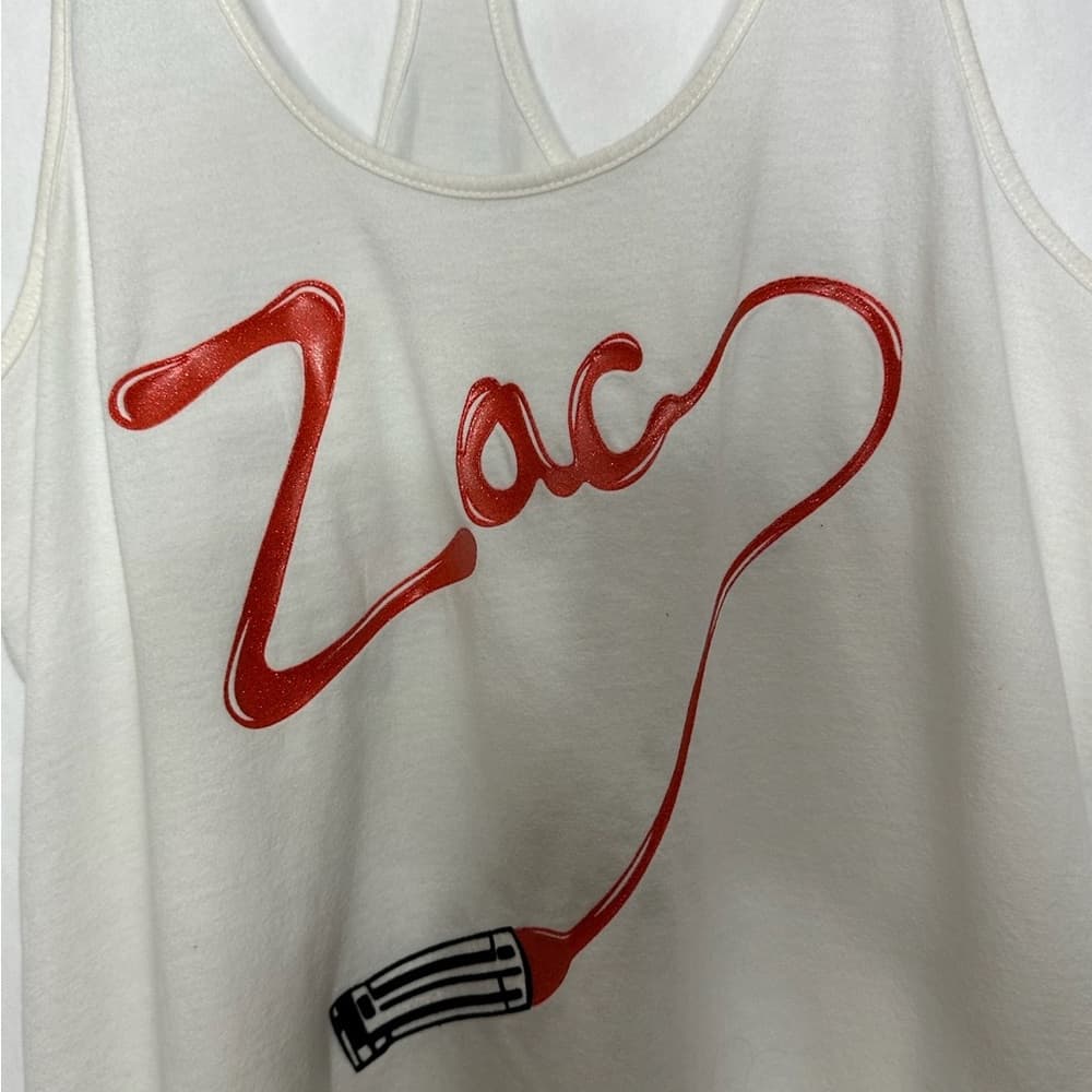 Zac Posen for Target Lipstick Logo Graphic Racerback Tank Top Size Medium - Thumbnail 2