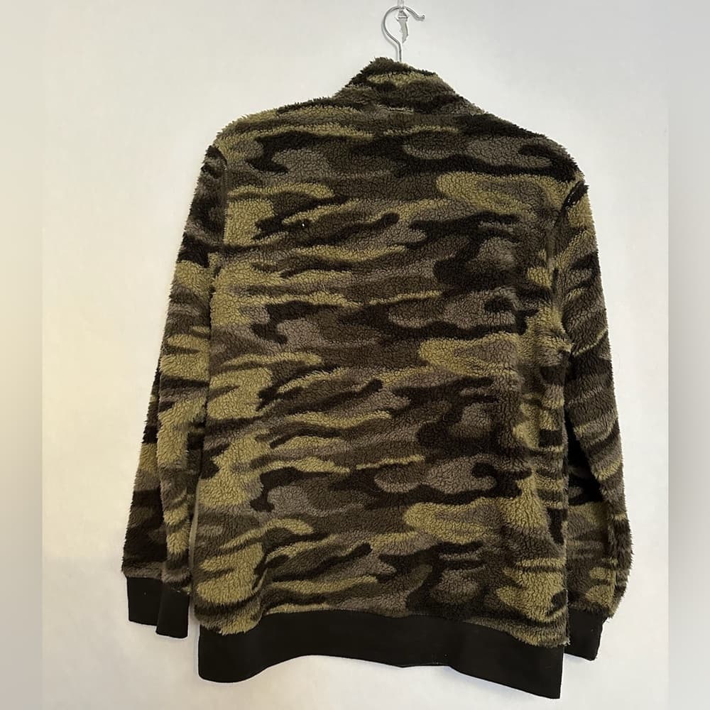Derek Heart Camo Sherpa 1/4 Zip Up Pullover with Front Pocket- Size Large - Thumbnail 3