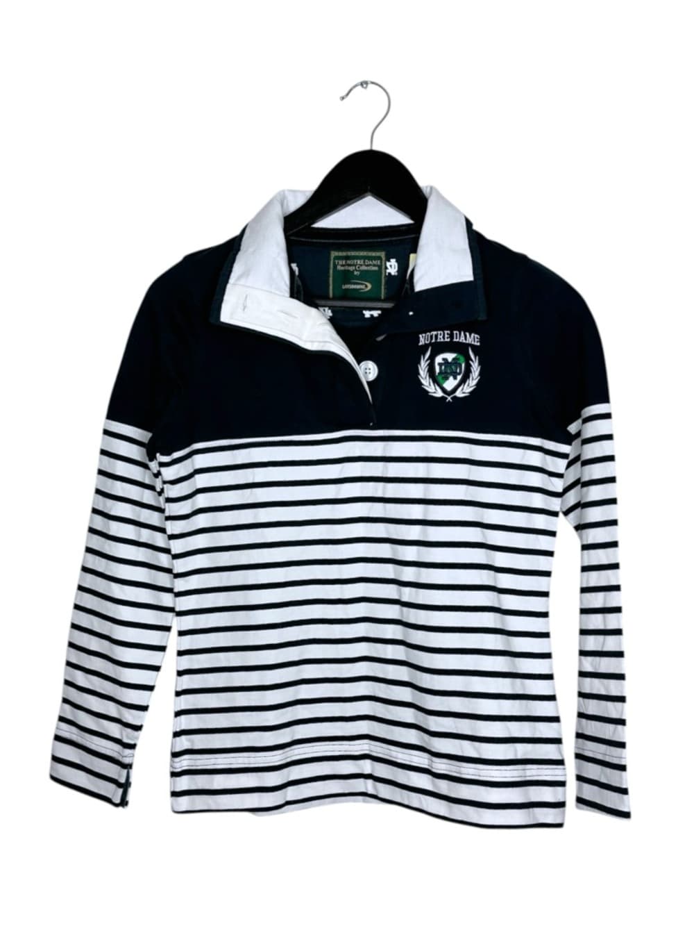 NWT Lansdowne Notre Dame Heritage Collection Rugby Stripe Polo Shirt XS Preppy - Thumbnail 9