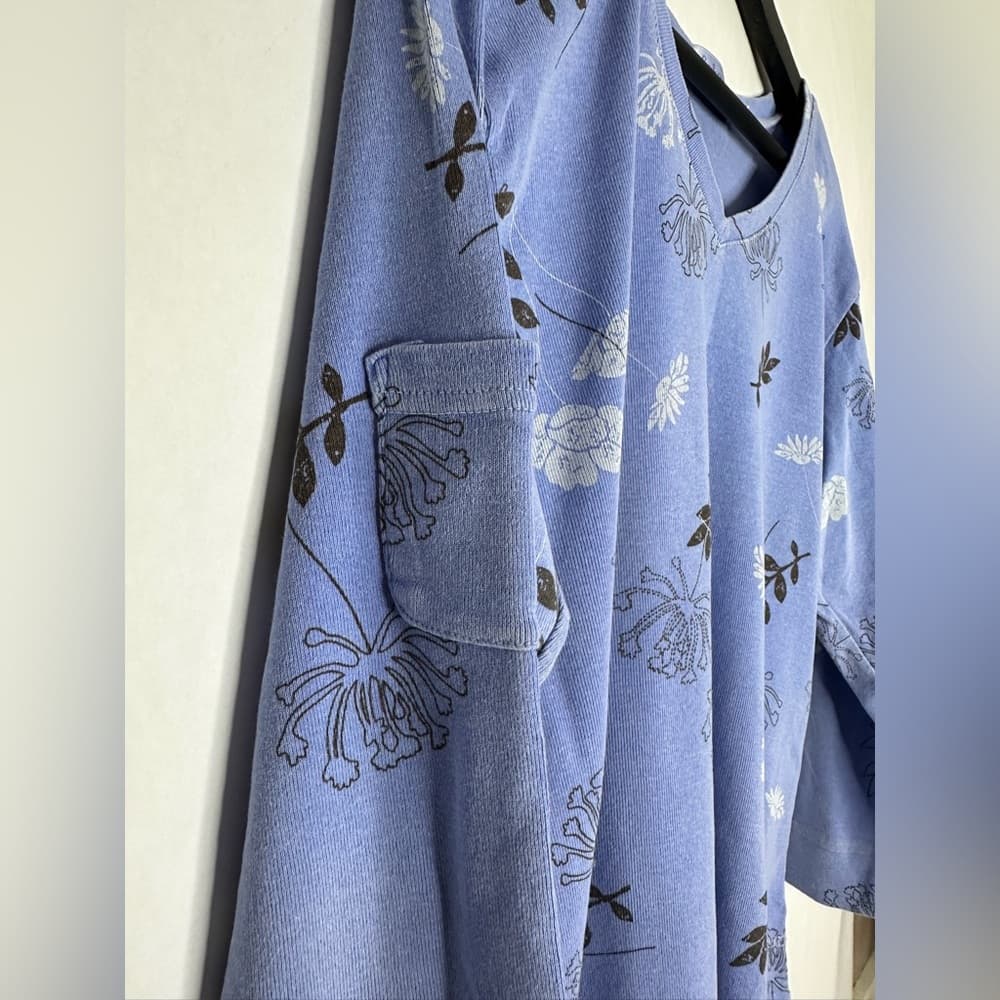 Fresh Produce Floral V Neck Long Sleeve Top XL Cottagecore Vintage Grannycore - Thumbnail 9