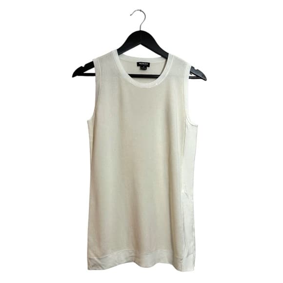 Worth New York Ivory Silk Blend Sleeveless Knit Top Size P Neutral Quiet Luxury - Thumbnail 9