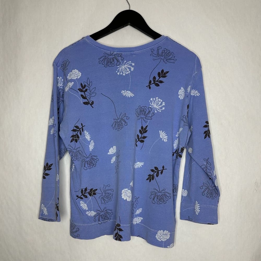Fresh Produce Floral V Neck Long Sleeve Top XL Cottagecore Vintage Grannycore - Thumbnail 7