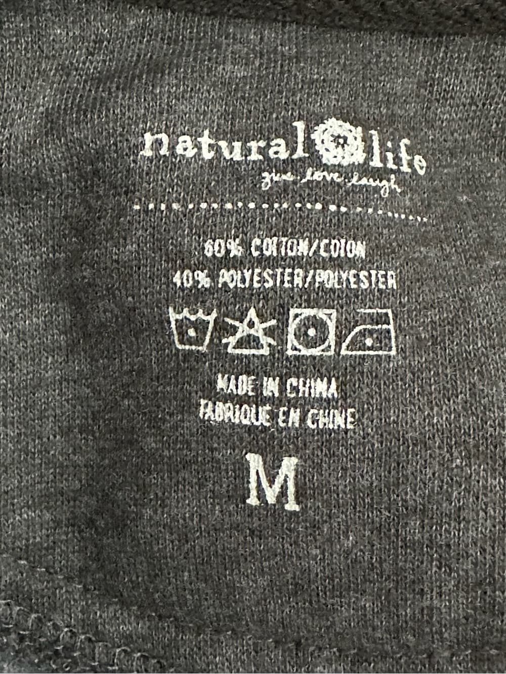 Natural Life Practice Peace Graphic Sweatshirt Gray Floral Peace Sign Medium - Thumbnail 4