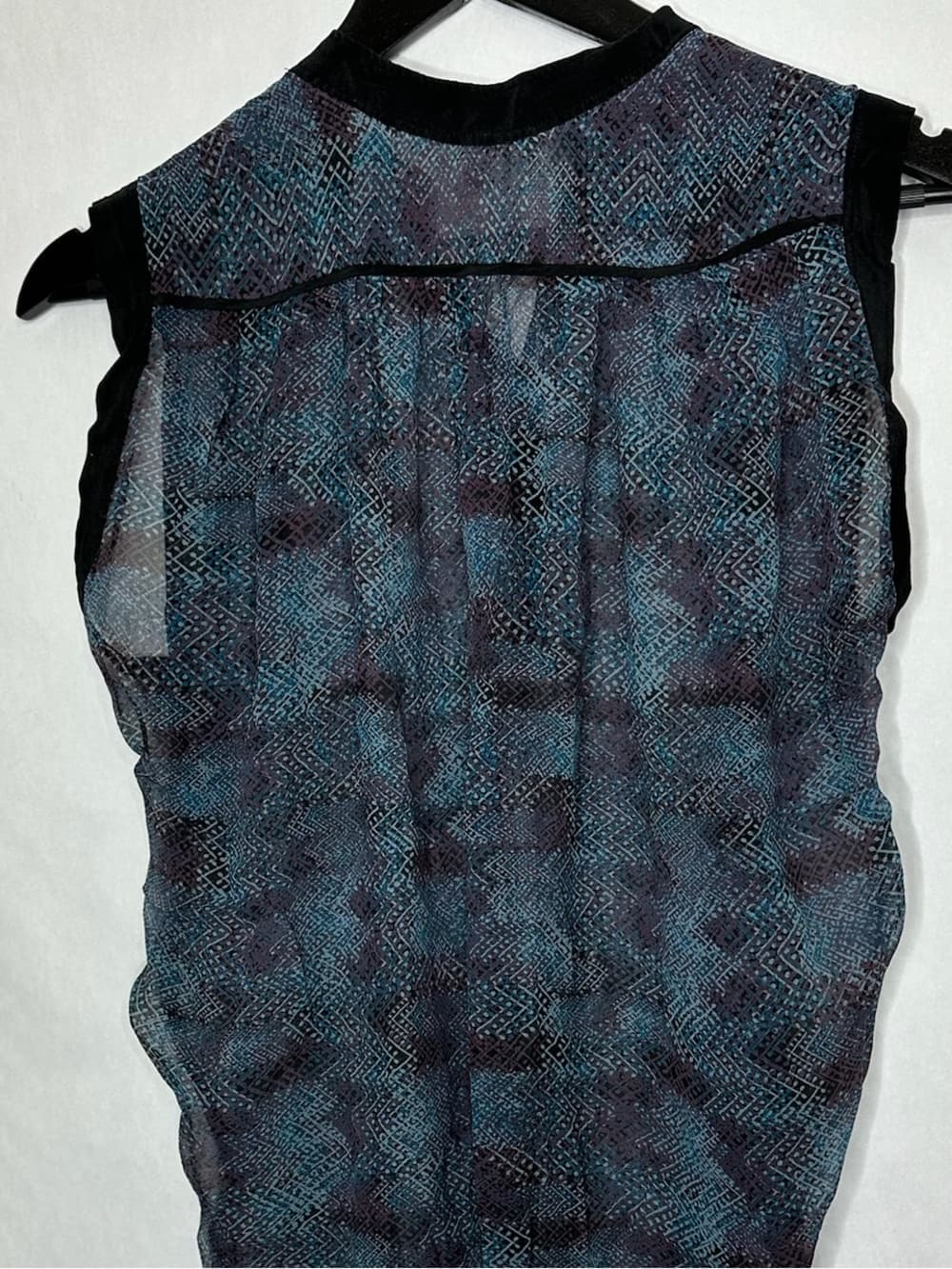Rebecca Taylor Sheer Graphic Print Sleeveless Blouse Top Size 0 Quiet Luxury - Thumbnail 2