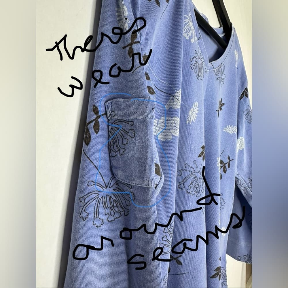 Fresh Produce Floral V Neck Long Sleeve Top XL Cottagecore Vintage Grannycore - Thumbnail 3
