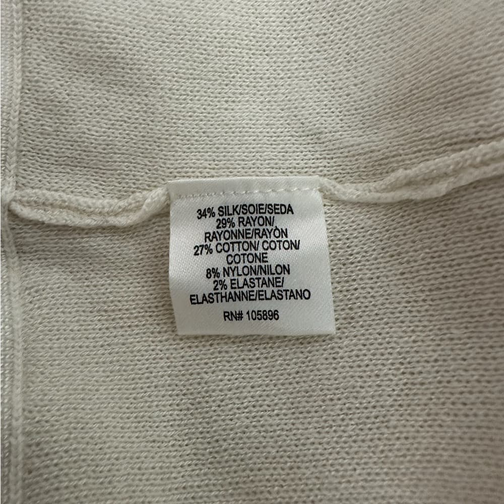 Worth New York Ivory Silk Blend Sleeveless Knit Top Size P Neutral Quiet Luxury - Thumbnail 5