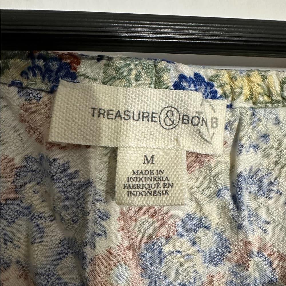 NWT Treasure & Bond Floral Peasant Blouse Cottagecore Boho Size Medium Bohemian - Thumbnail 8