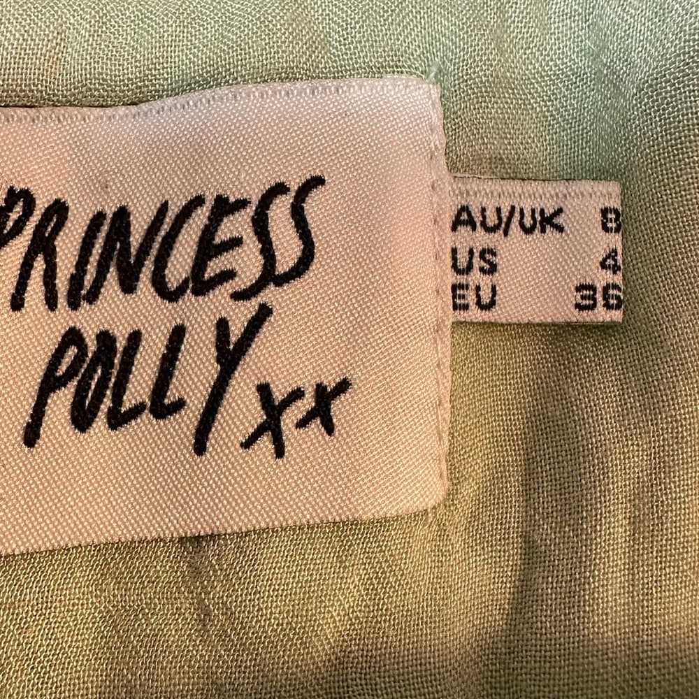 Princess Polly Harry Corset Off Shoulder Lace Up Top Green “Light Sage” US 4 - Thumbnail 10