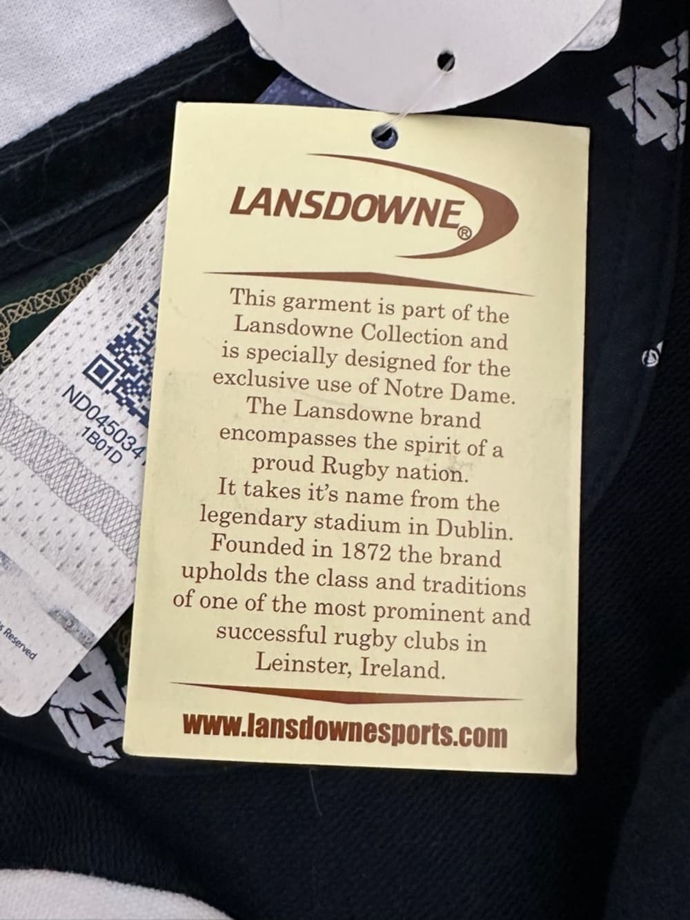 NWT Lansdowne Notre Dame Heritage Collection Rugby Stripe Polo Shirt XS Preppy - Thumbnail 8