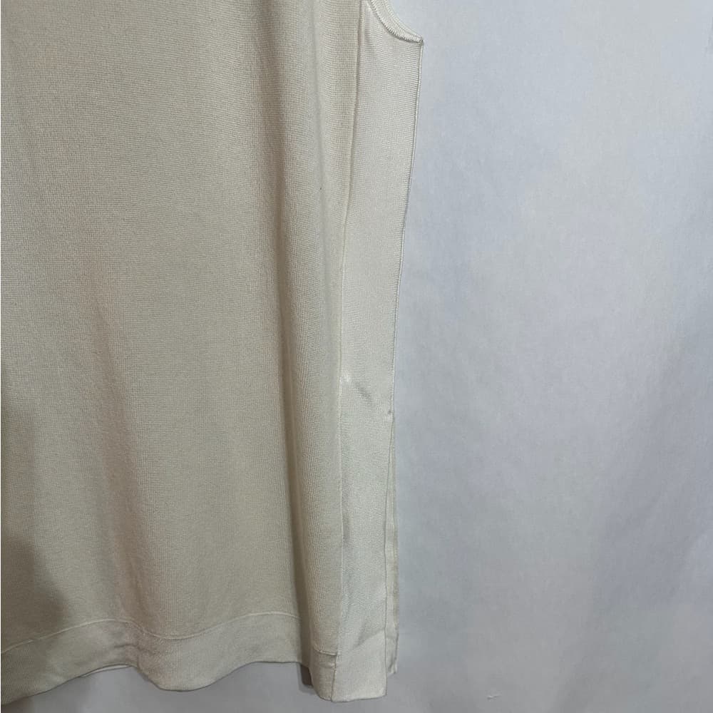 Worth New York Ivory Silk Blend Sleeveless Knit Top Size P Neutral Quiet Luxury - Thumbnail 3