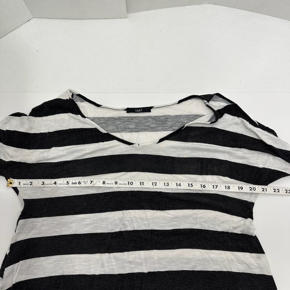 Tart Collections Cold Shoulder Black and White Flowy Top | See Measurements - Thumbnail 2