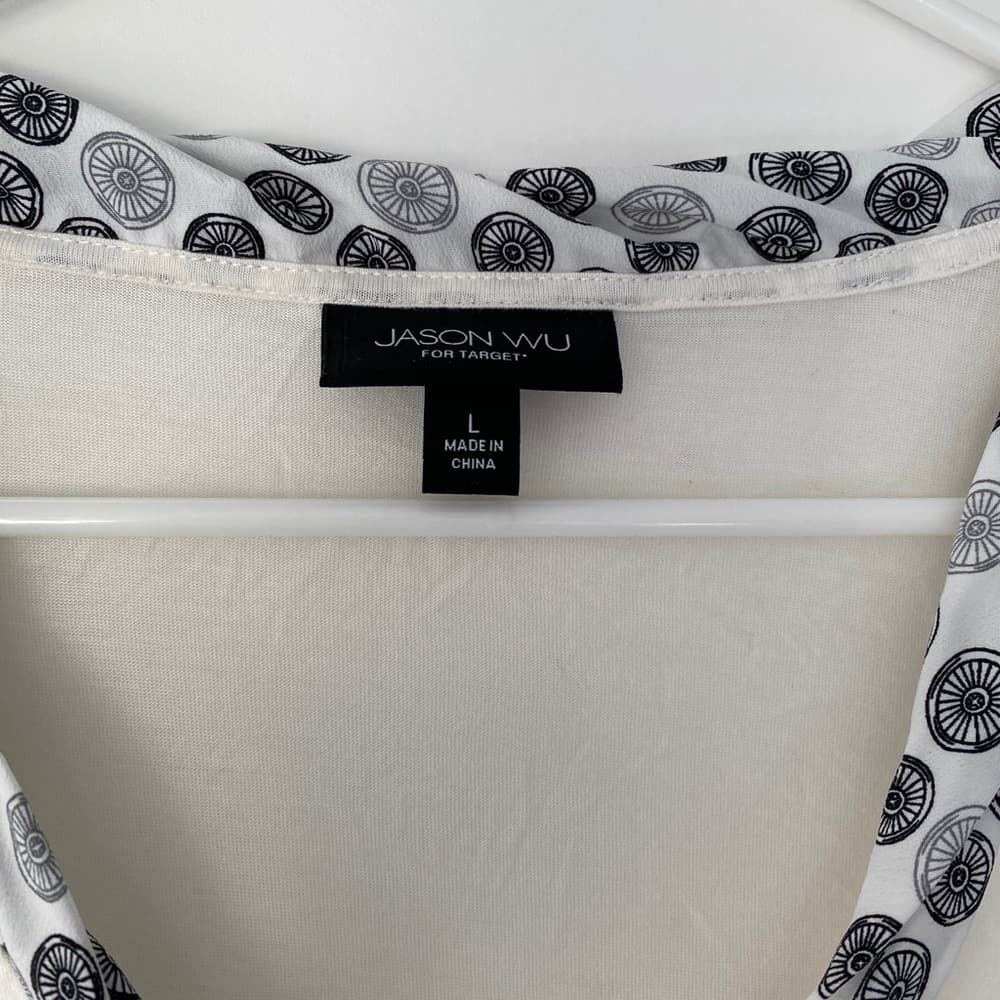 NWT Jason Wu Target Bicycle Print Tie-Neck Short Sleeve Blouse Large SEE NOTE - Thumbnail 4