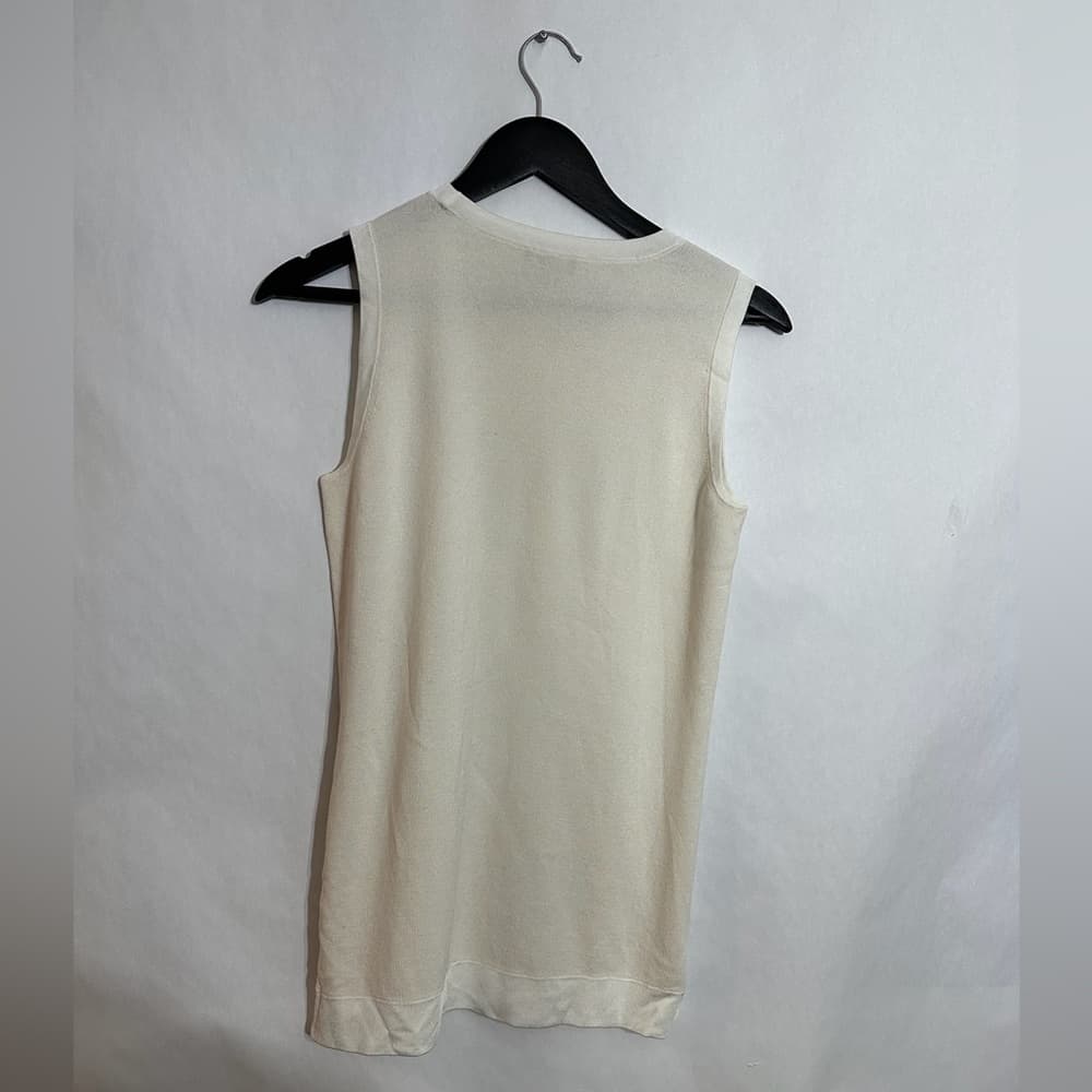 Worth New York Ivory Silk Blend Sleeveless Knit Top Size P Neutral Quiet Luxury - Thumbnail 4