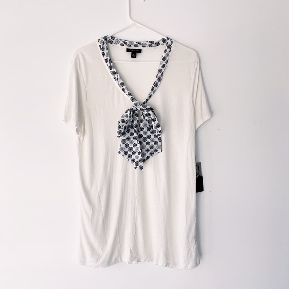 NWT Jason Wu Target Bicycle Print Tie-Neck Short Sleeve Blouse Large SEE NOTE - Thumbnail 5