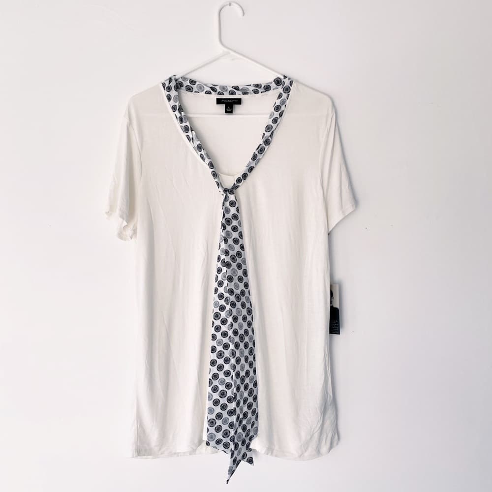 NWT Jason Wu Target Bicycle Print Tie-Neck Short Sleeve Blouse Large SEE NOTE - Thumbnail 7
