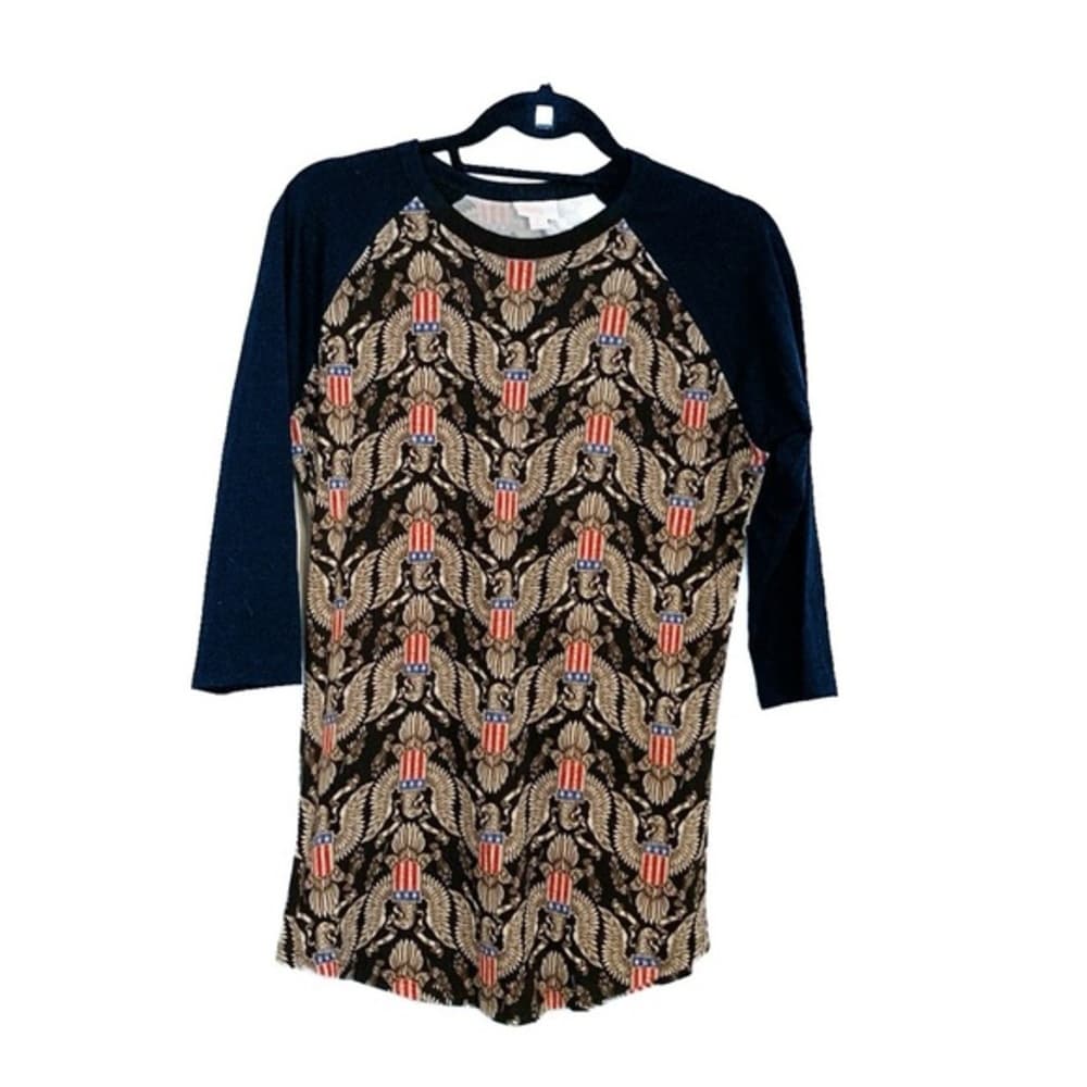 LuLaRoe Randy Patriotic Eagle Raglan Baseball Tee Americana Graphic Shirt Small - Thumbnail 9