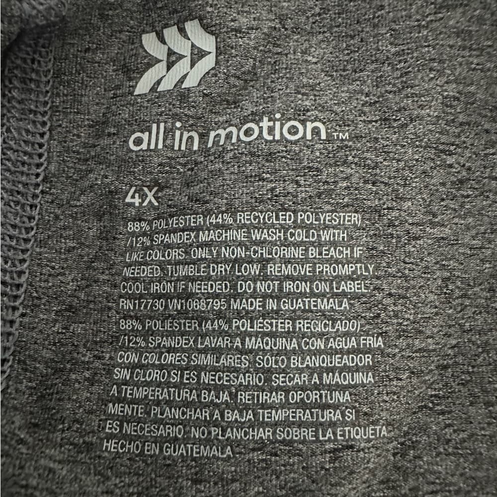 NWT All In Motion Plus Charcoal Heather Active Tank Top Sleeveless Stretch 4X - Thumbnail 2