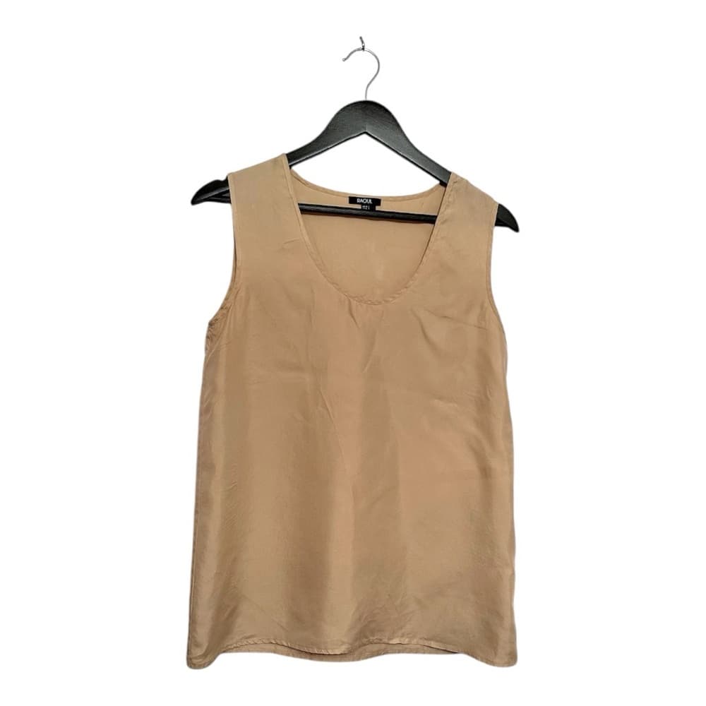 Raoul 100% Silk Neutral Nude Sleeveless Tank Top US 4 Minimalist Quiet Luxury - Thumbnail 6
