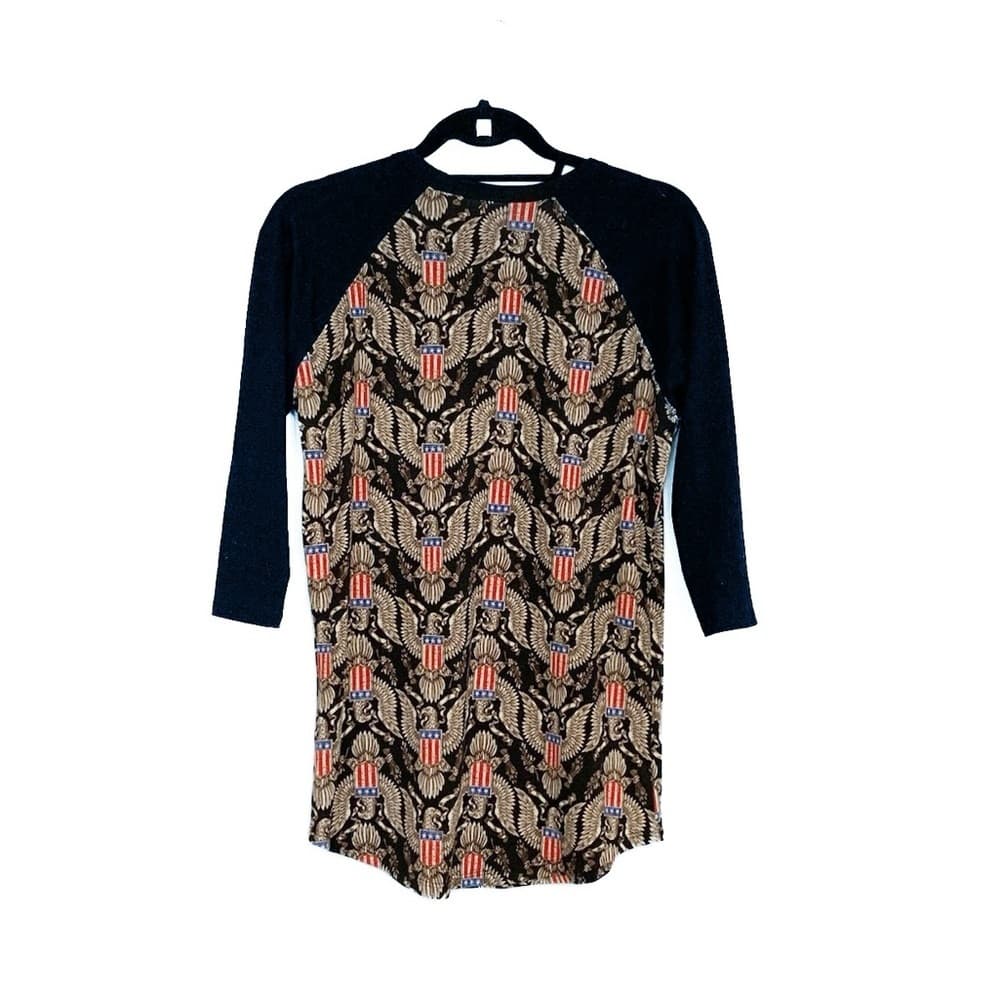 LuLaRoe Randy Patriotic Eagle Raglan Baseball Tee Americana Graphic Shirt Small - Thumbnail 6