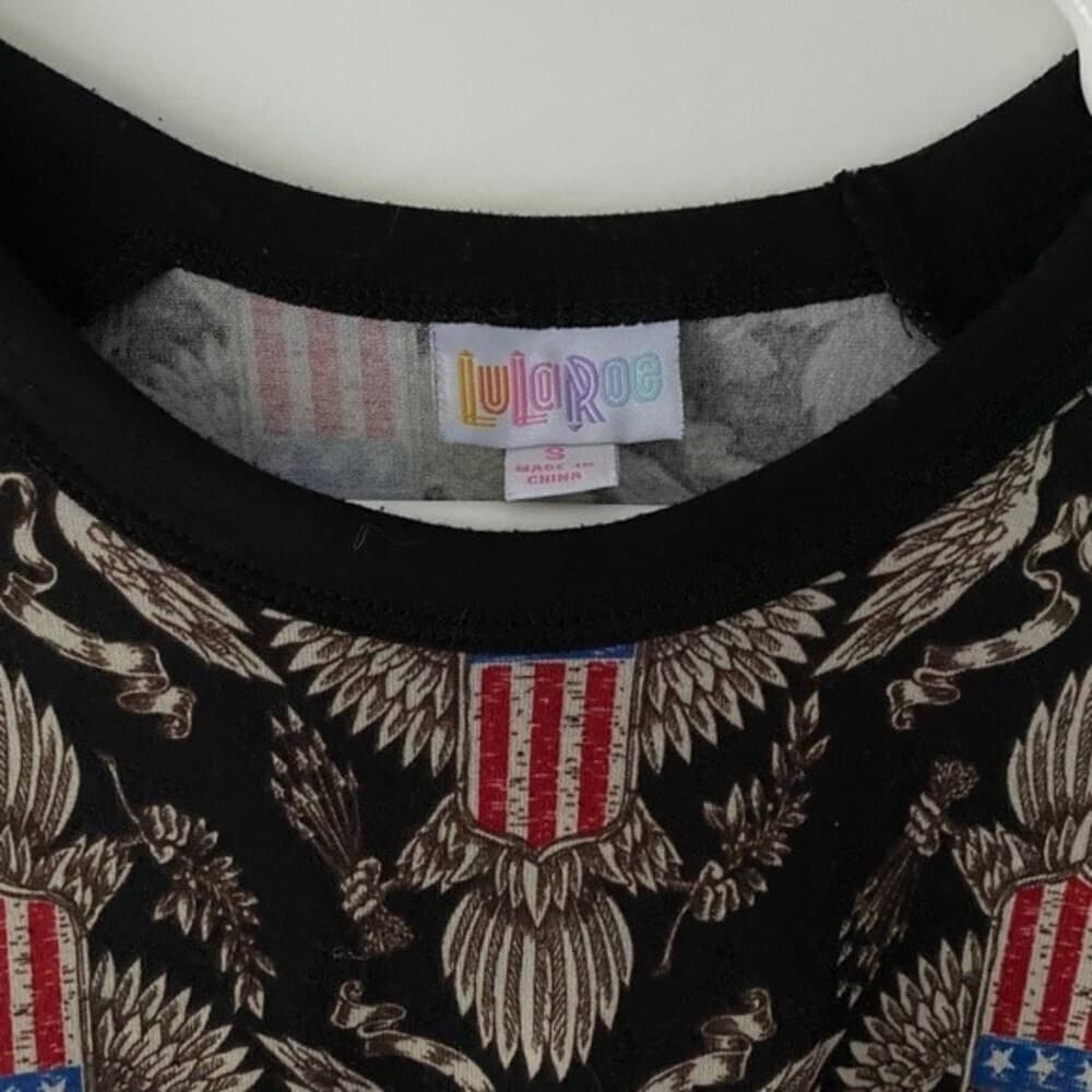 LuLaRoe Randy Patriotic Eagle Raglan Baseball Tee Americana Graphic Shirt Small - Thumbnail 3