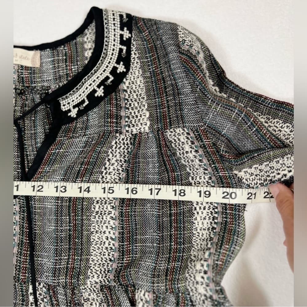 ALTAR’D STATE Peasant Top Woven Beading Hippie Bohemian Blouse Medium - Thumbnail 14