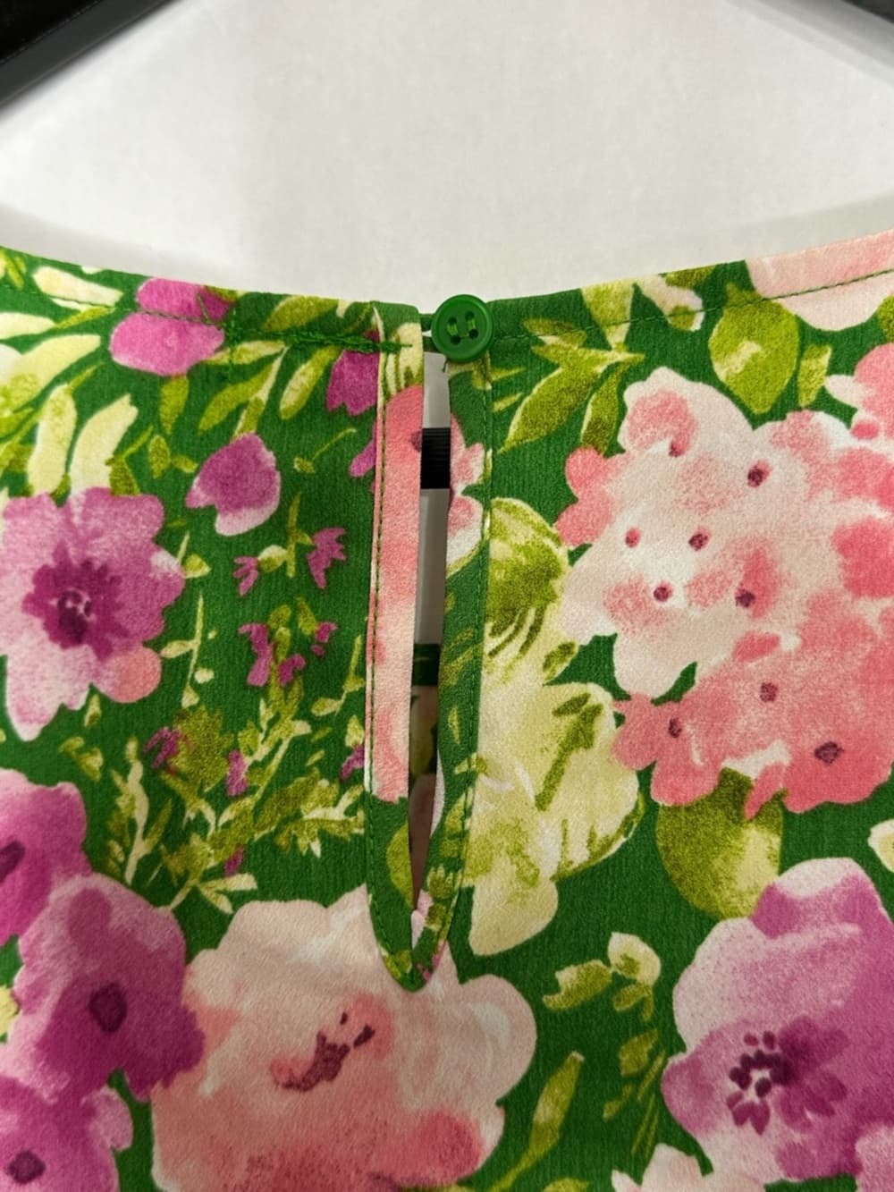 NWT Pleione Floral Puff Sleeve Blouse Green Pink Cottagecore Romantic Top Large - Thumbnail 6