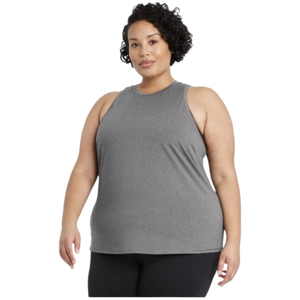 NWT All In Motion Plus Charcoal Heather Active Tank Top Sleeveless Stretch 4X - Thumbnail 7
