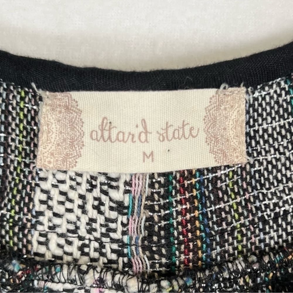 ALTAR’D STATE Peasant Top Woven Beading Hippie Bohemian Blouse Medium - Thumbnail 5