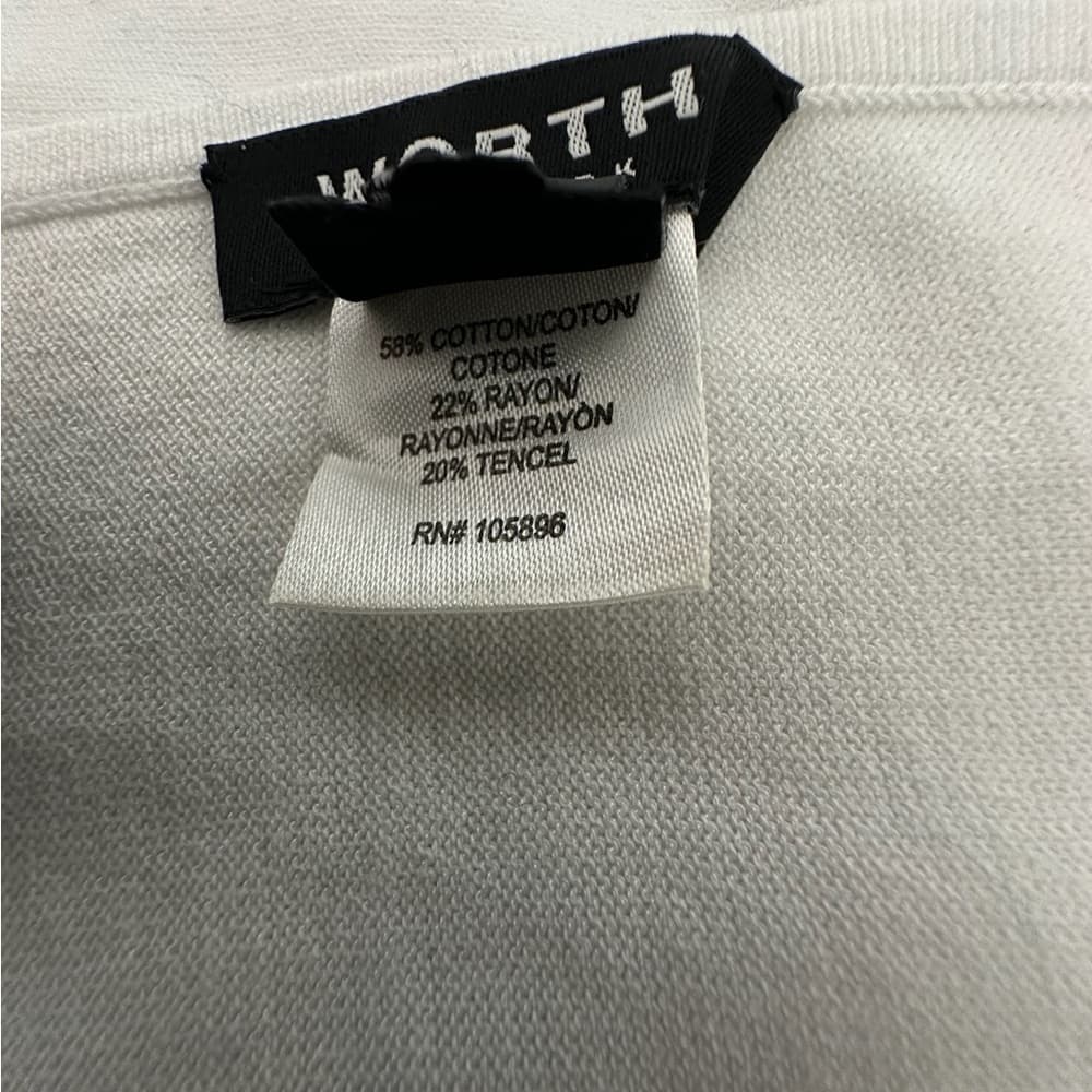 Worth New York Long Sleeve Side Tie Waist Top Size XP Minimalist Neutral Office - Thumbnail 5