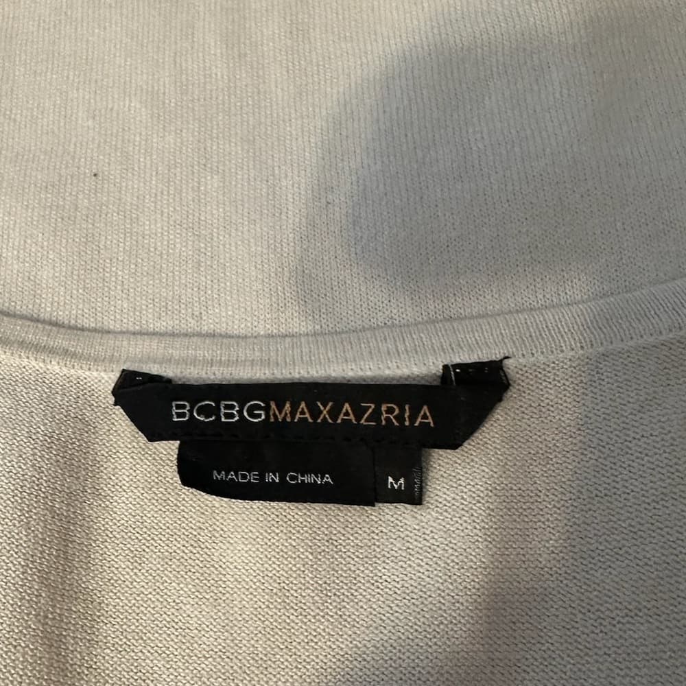 BCBGMaxAzria Beige with Gold Chainmail Embellished Tank Top Size Medium - Thumbnail 5