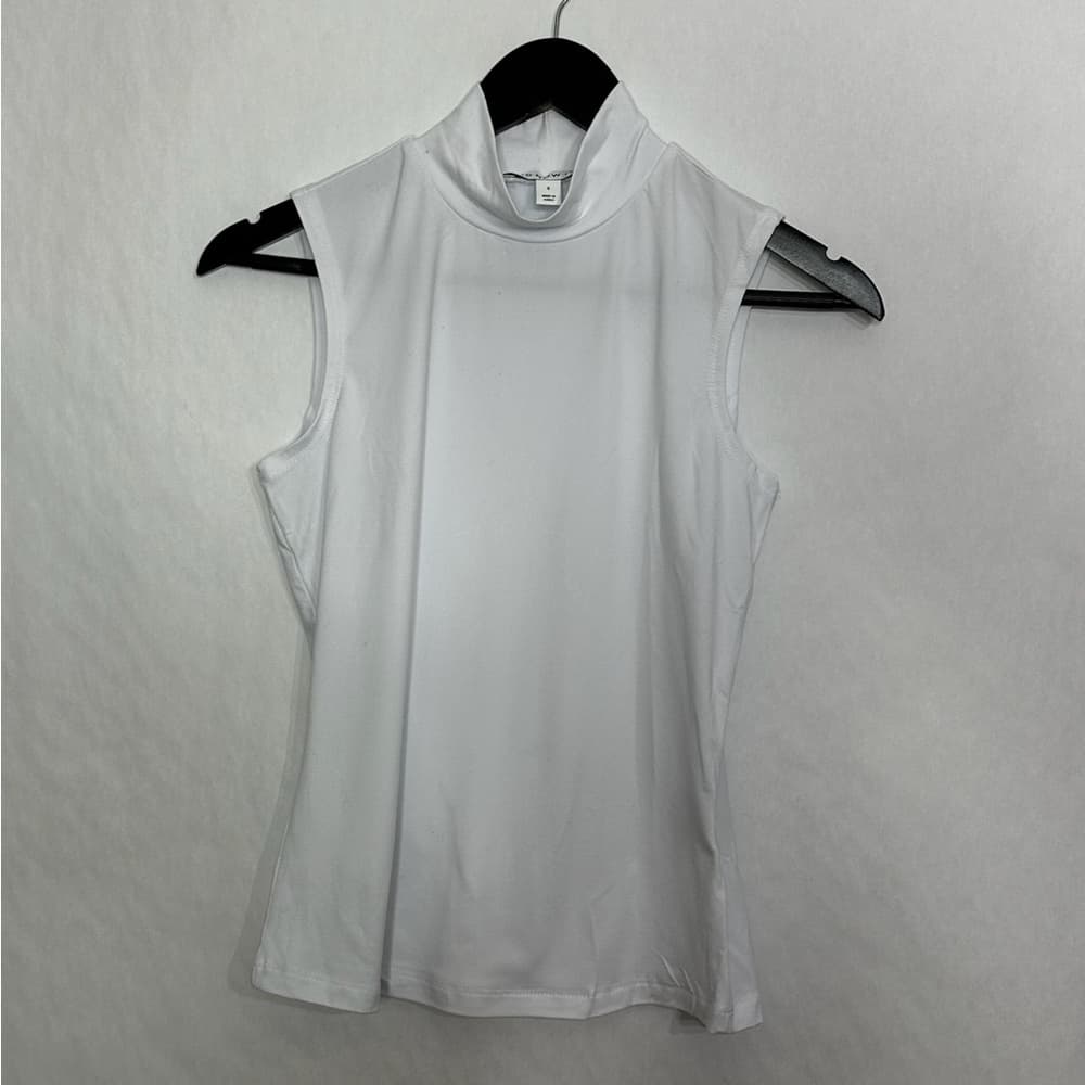 And Now This White Sleeveless Mock Neck Top Size Small Minimalist Basic - Thumbnail 2