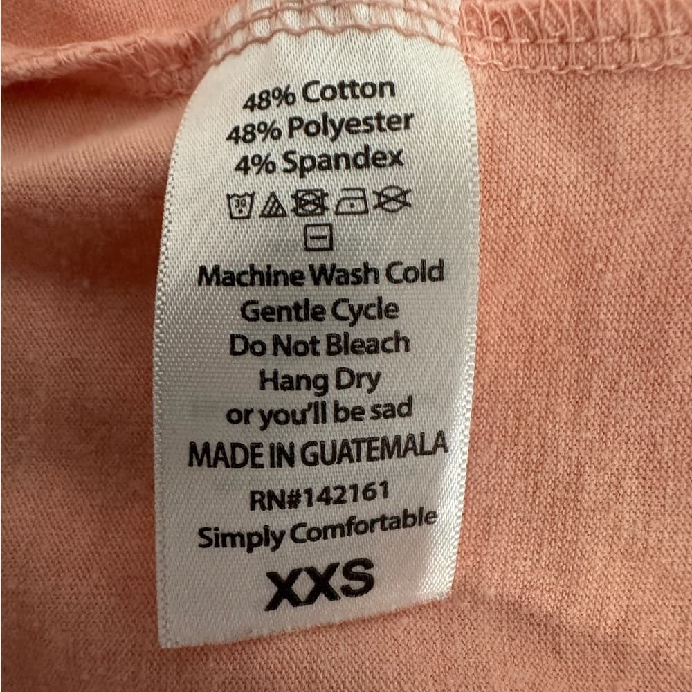 LuLaRoe Peach Irma High Low Short Sleeve Tee Tunic T Shirt XXS Comfortable - Thumbnail 4