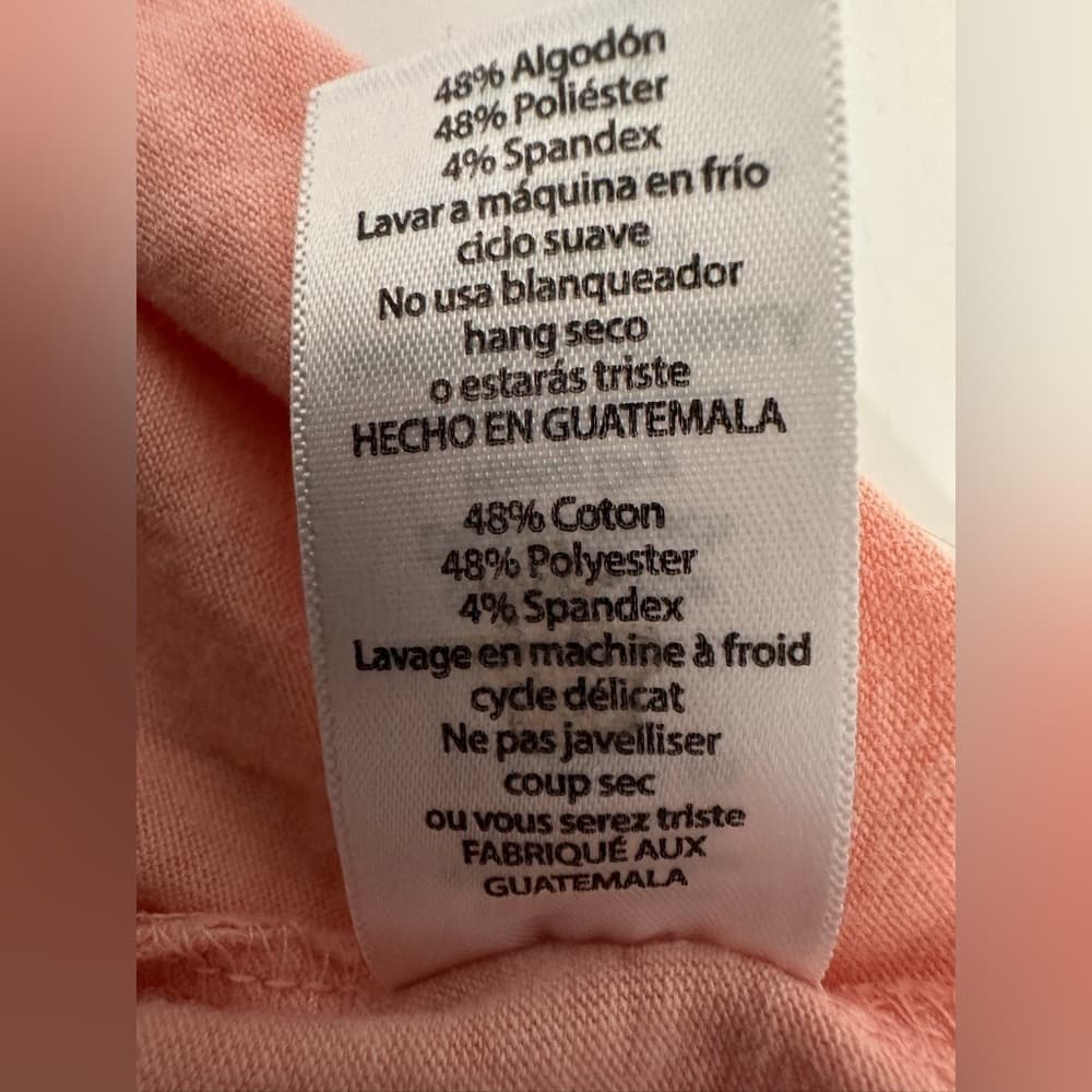 LuLaRoe Peach Irma High Low Short Sleeve Tee Tunic T Shirt XXS Comfortable - Thumbnail 3