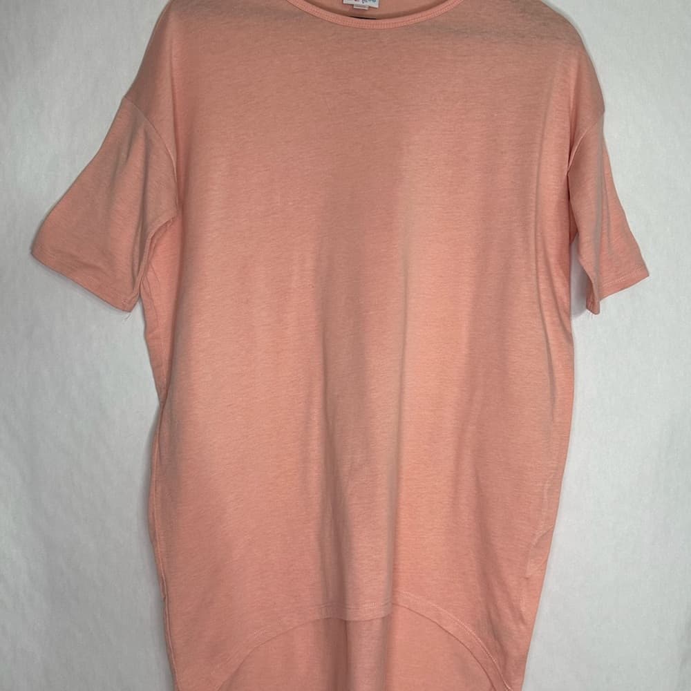 LuLaRoe Peach Irma High Low Short Sleeve Tee Tunic T Shirt XXS Comfortable - Thumbnail 6