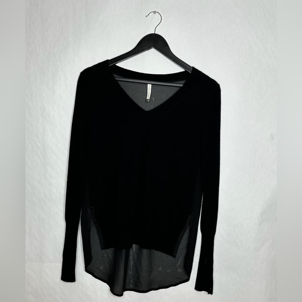 NWOT Sachin & Babi Black Sheer Long Sleeve Top Size 2 Minimalist Neutral - Thumbnail 8