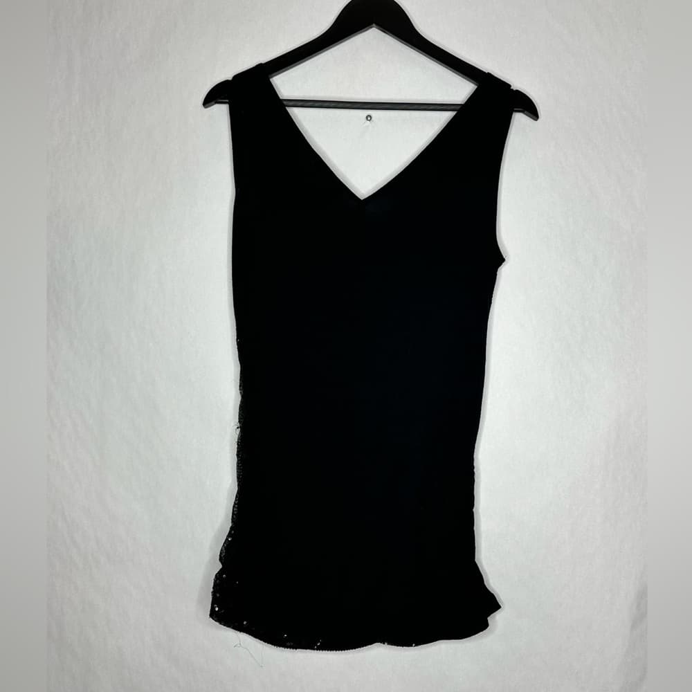 Forever 21 Black Sequin Drape Neck Sleeveless Party Top Tunic Size Medium - Thumbnail 3