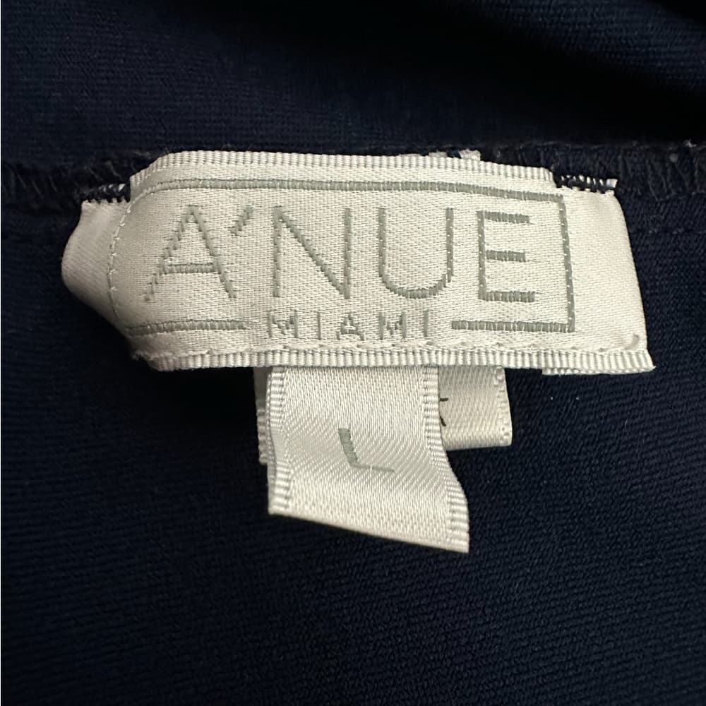 A’Nue Miami Ligne Classic Navy Sleeveless Tank Top Large Minimalist Quiet Luxury - Thumbnail 5