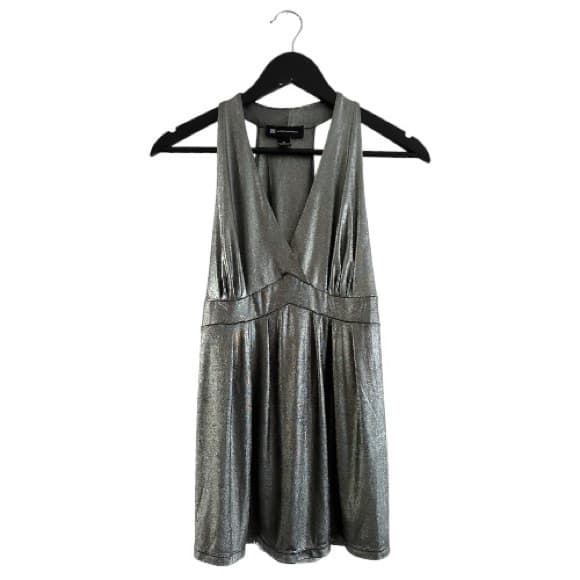 INC International Concepts Metallic Silver Sleeveless Halter Top Women’s XL - Thumbnail 13