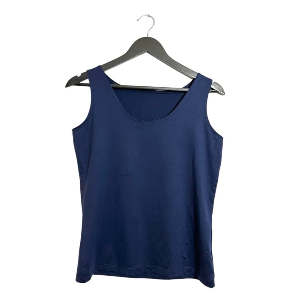 A’Nue Miami Ligne Classic Navy Sleeveless Tank Top Large Minimalist Quiet Luxury - Thumbnail 7