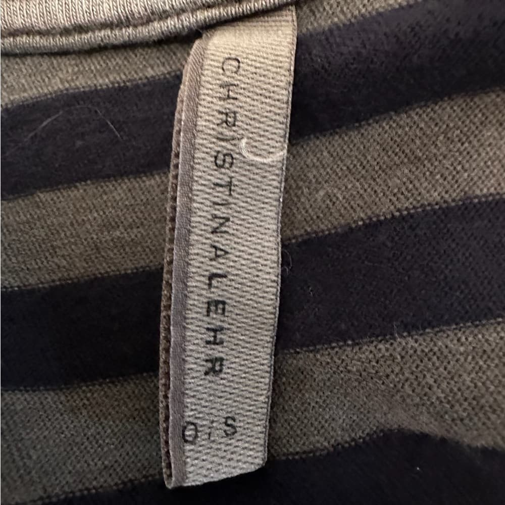 CHRISTINA LEHR Striped Top 3/4 Sleeve Soft Knit Size O/S Minimalist Gorpcore - Thumbnail 4
