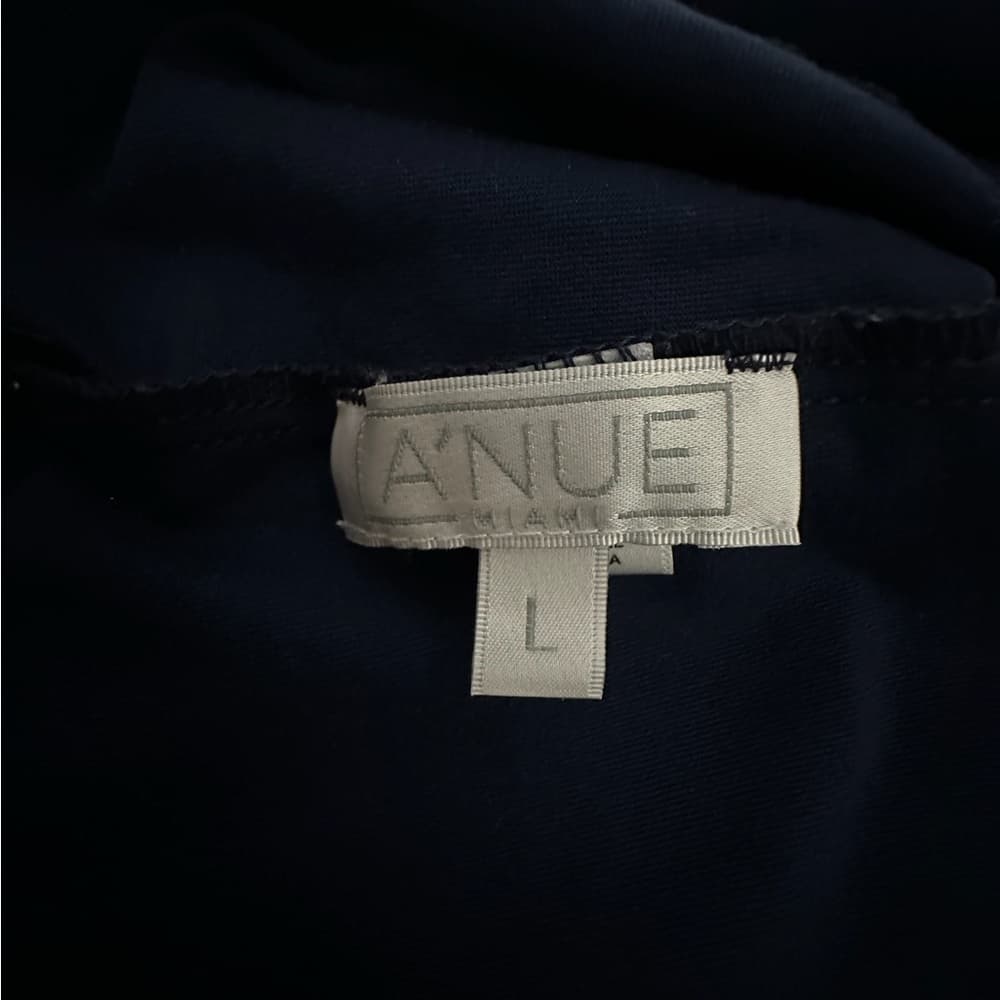 A’Nue Miami Ligne Classic Navy Sleeveless Tank Top Large Minimalist Quiet Luxury - Thumbnail 6
